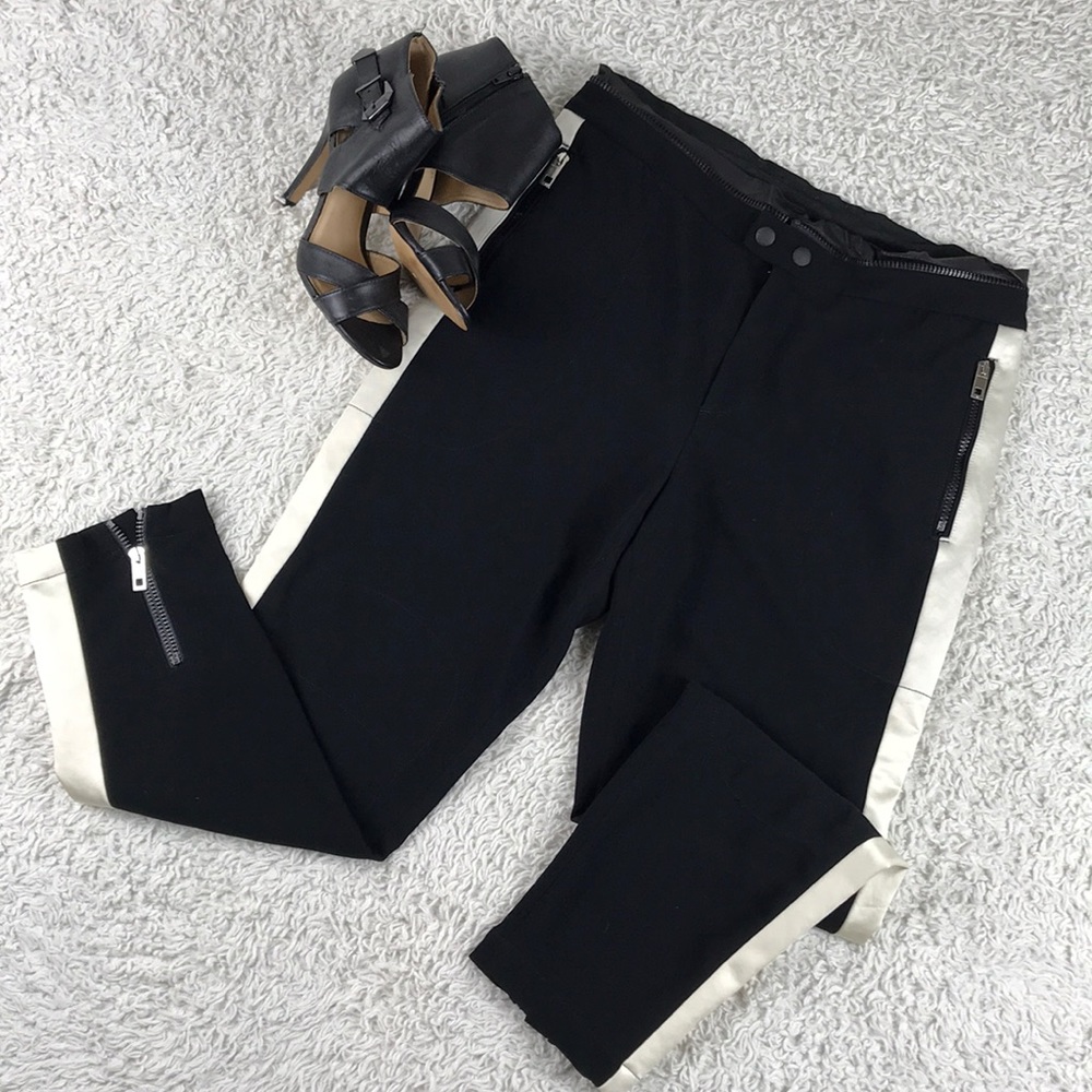 Rag & Bone Black Moto Style Pants